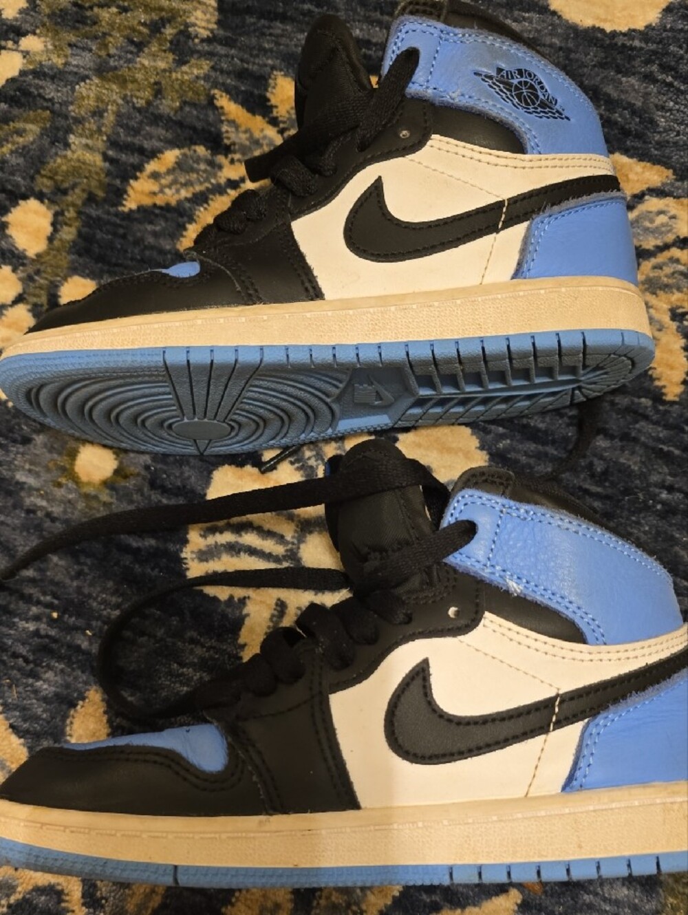 Nike Kids High-Top Sneakers — Black/White/Blue - Picture 5 of 6